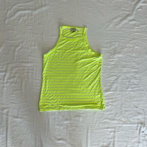 LNA Clothing Tank Top Womens Medium Neon Green Striped Sleeveless Round Neck